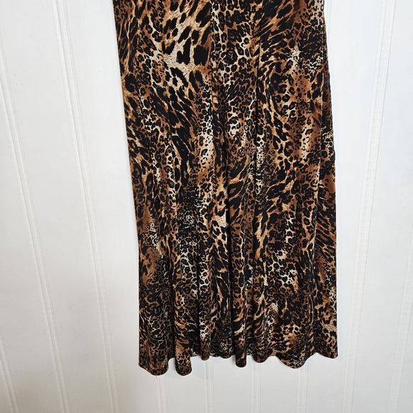 Connected Apparel Animal Print Dress Womens Size 10 Brown Black Sleeveless - Picture 7 of 10